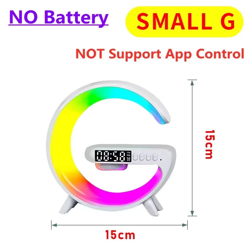 3 in 1 Wireless Charger with RGB Light, Alarm Clock & Bluetooth Speaker