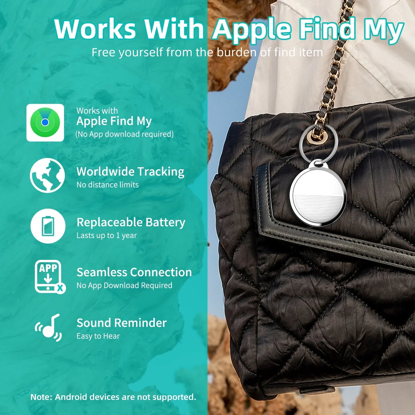 Mini GPS Tracker for Apple – Find My Compatible